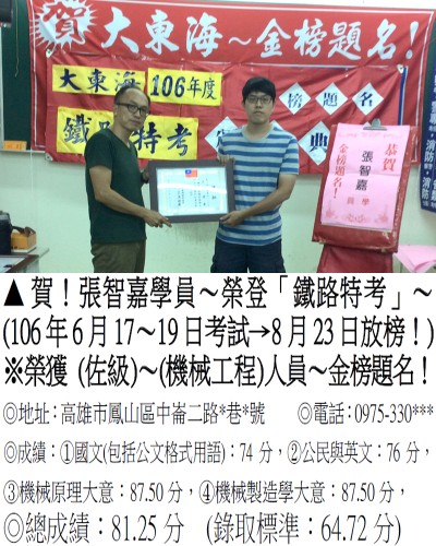 106年鐵路特考-張智嘉