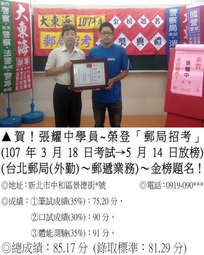 107年郵局-張耀中
