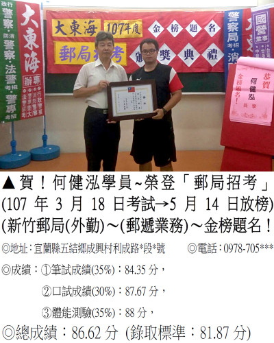 107年郵局-何健泓