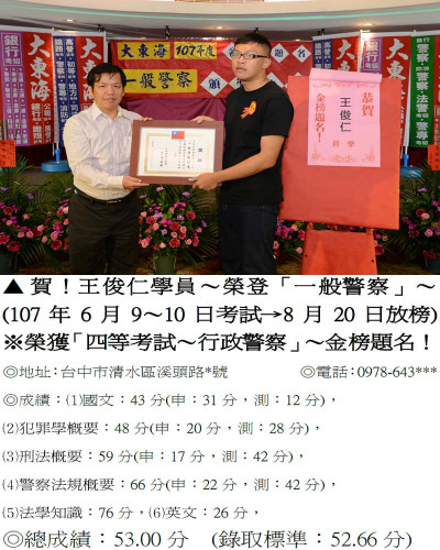 107年一般警察-王俊仁