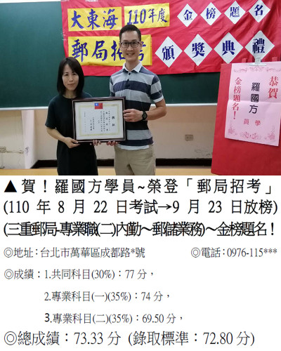 110年_郵局(內勤)_羅國方