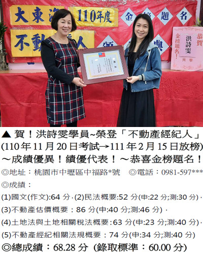 110年不動產經紀人-洪詩雯2